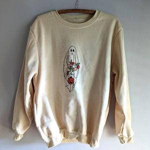 Ghost holding flowers sweatshirt